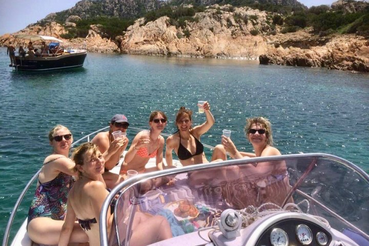 People drinking on a boat