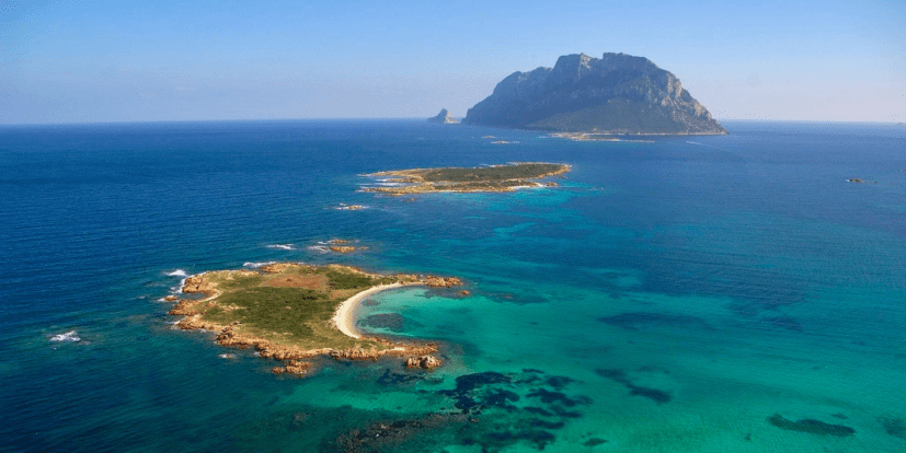 an island in the middle of a body of water